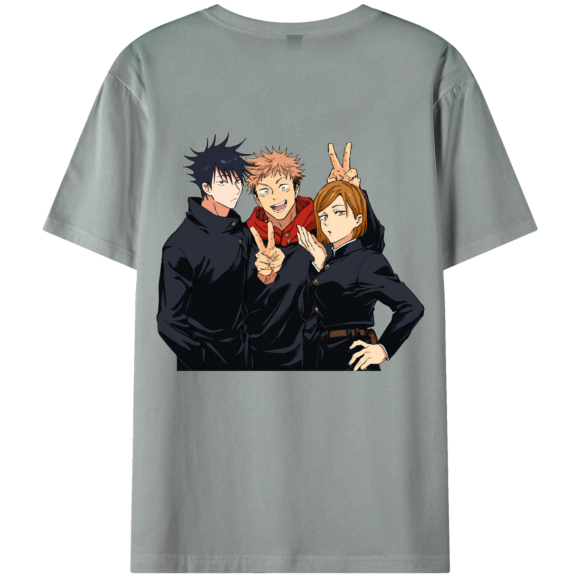 （画像用） 呪術廻戦 Jujutsu Kaisen 綿100％ メンズ半袖Tシャツ（バックプリント） 通気性